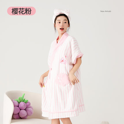 New Style Thickened Bath Towel Girls Can Wear Wrap Cotton Absorbent Quick-drying Household Nightgown Autumn and Winter Bathing Bathrobe Bath Skirt