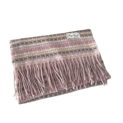 [Dai Green] Autumn and Winter Atmosphere Creamy Plaid Scarf Soft Korean Temperament Shawl Warm Neck Women