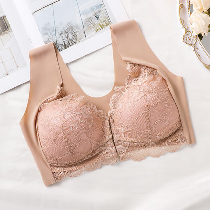 Cross-border Foreign Trade Front Open Buckle Bra plus size Traceless No Steel Ring Gathering Thin Underwear Women's Tube Top Sexy Tube Top