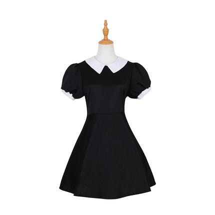 The Addams Family Cos Costume American Drama Same Style Prom Dress Wednesday Black Dress