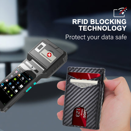 Rfid Magnetic Card Holder Apple Magsafe Card Holder Men's Wallet Portable Strong Magnetic Card Holder Carbon Fiber Pattern Card Holder