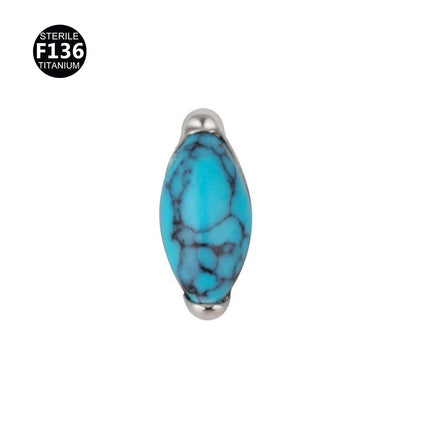 F136 titanium alloy natural stone 0.9 teeth horse eye puncture lip ear nail tongue nail foreign trade hot factory in stock wholesale