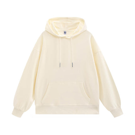 American fashion brand 260g pullover casual loose hooded sweater dopamine solid color heavy shoulder hoodie in spring and autumn