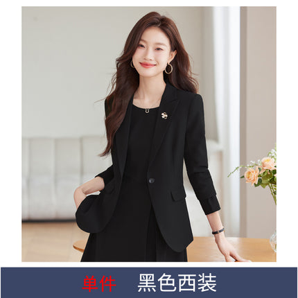 Fashionable and Simple Red Suit Dress Suit for Women 2024 Autumn New Commuter One-Button Slim Suit Trendy