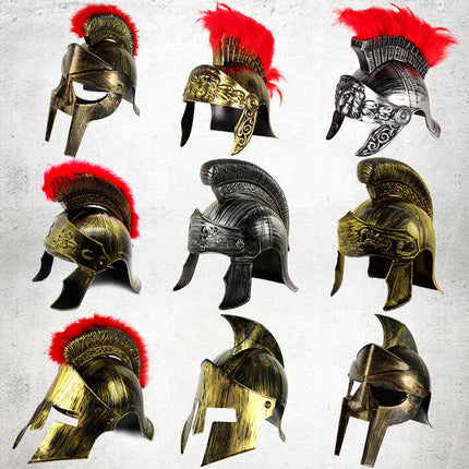 Ancient Roman Samurai Props Medieval Helmet Plastic Weapon Props Greek PU Sword Dagger Shield Knife