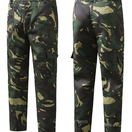 Workwear Set for Men, Labor Protection Clothing, Spring and Autumn Camouflage Wear, Durable Construction Site Work Clothes, Multi-Pocket Mechanic's Suit