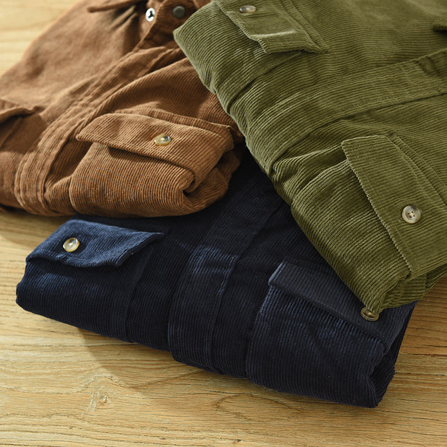 6631 Japanese Style Retro Fashionable Tooling Men's Shirt New Loose Casual Pocket Men's Jacket