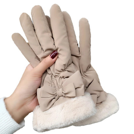 Winter Gloves for Women, Thickeneded and Velvet, Cold-Proof, Waterproof, Touch-Screen Cycling Electric Bike, Warm Ski Cotton Gloves
