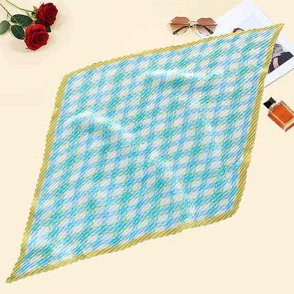 New wrinkled small square scarf female Korean imitation silk printed wrinkled small scarf Joker scarf decorative scarf wholesale