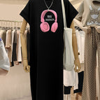 Pink headphones [black]] / M
