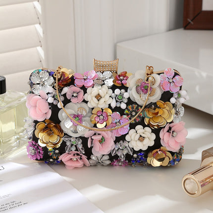 Cross-Border Hot-Selling Floral Handbag, Stylish Evening Bag, Versatile Floral Tote Bag, Can Be Worn Cross-Body, Exquisite Princess Diana Bag