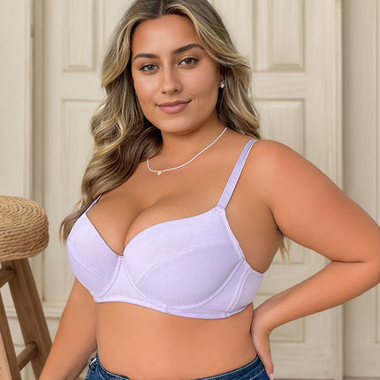 Cross-border European and American style sexy plus size bra adjustable closed accessory breasts women's underwear with steel ring gathered bra supply