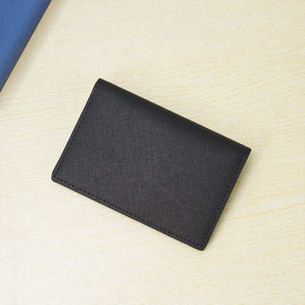 Customized Genuine Leather Card Holder for Men, Business Cowhide Cross-Grain Rfid Anti-Magnetic Card Holder, Ultra-Thin Bank Credit Card Holder Lo