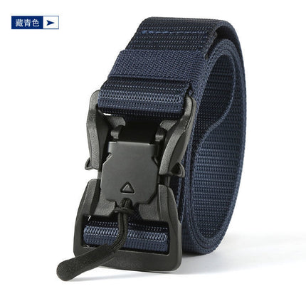 Explosive outdoor tactical belt magnetic suction buckle men's and women's convenient nylon elastic woven belt factory straight hair