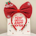 Big bow crystal silk christmas red