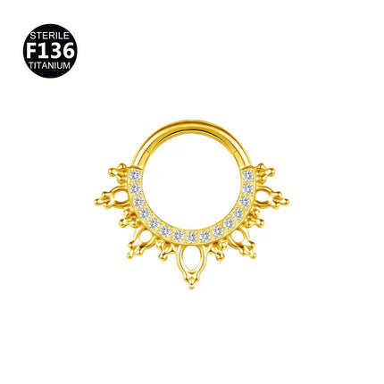 2024 new G23 titanium alloy tassel nose ring ear bone ring carved nose ring explosion puncture jewelry