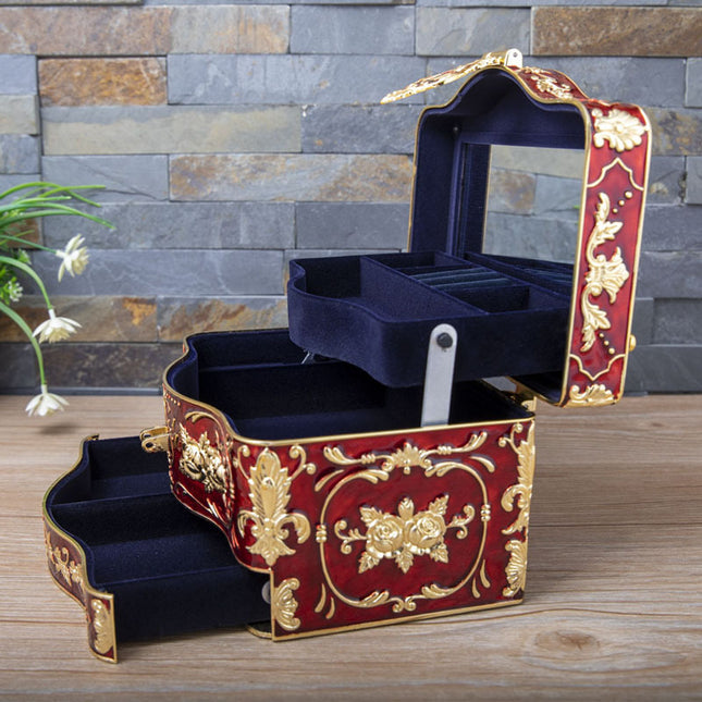 Large Creative European-Style Jewelry Box for Weddings and Engagements, Multi-Layer Large-Capacity Storage Box, Jewelry Box for Necklaces