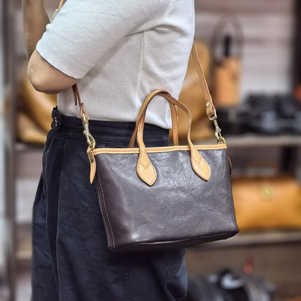 Genuine Leather Basket Bag / Sac Panier Cuir Véritable