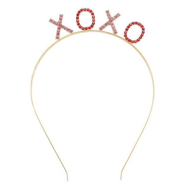 Valentine's Day Love Shape Hairband Hairpin Alloy Crystal Headband Hair Accessories pink Sweet Side Clip New Year Gift