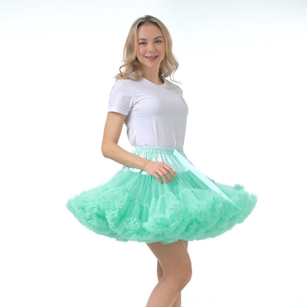 Adult Petticoat Daily Style Ultra-Puffy Nylon Lolita Cloud Petticoat Seamless Marshmallow Violent Puffy Skirt