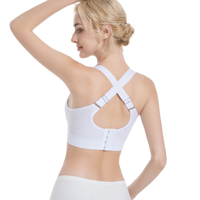 Cross-border Europe and the United States stereo 3D cup bra without steel ring breathable gathered vest fixed cup yoga sports underwear