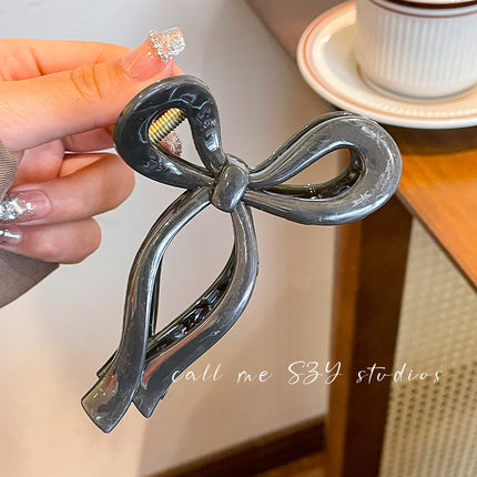 Acrylic Bow Hair Grab 2023 New Clip Headwear Hairpin Back Hair Shark Clip Hair Grab Clip