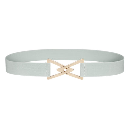 New Women's Elastic Waistband Gold and Silver Decorative Dress Elastic Thin Waistband Simple and Versatile Triangle Buckle