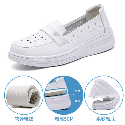 Nurse Shoes Women's Hole-In-The-Wall Soft Sole Breathable Non-Tiring Feet Hollow Summer Sandals Thick-Soled Air Cushion Medical Shoes