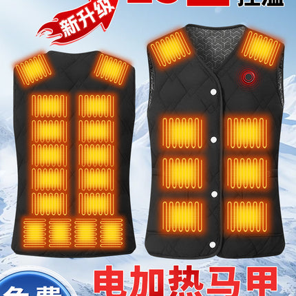 Cross-border Heating Vest Smart Electric Heating Vest Winter Men's Charging Full Body Heating Clothes Middle-aged and Elderly Women's Warm