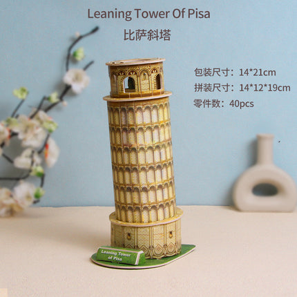 Paper 3D Stereo Puzzle Education School Model DIY Handmade Kidsren's Educational Toys Girls Kindergarten Wholesale
