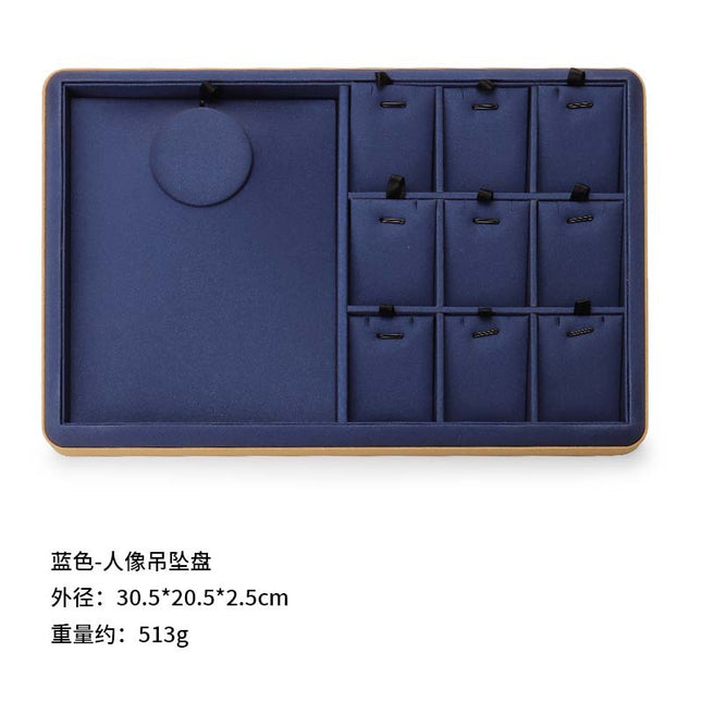 Counter Leather Jewelry Tray High-End Jade Pendant Tray Ring Storage Tray Jewelry Display Stand Live Broadcast Props