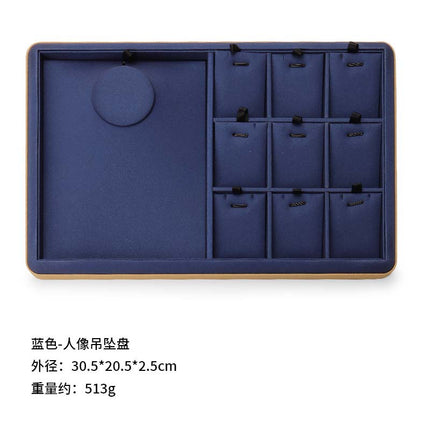 Counter Leather Jewelry Tray High-End Jade Pendant Tray Ring Storage Tray Jewelry Display Stand Live Broadcast Props