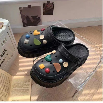 Soft-soled Cave Shoes Women's Middle Pad Removable Outer Wear All-match Non-slip Fashionable Sandals Inner Height-increasing Harajuku-style Sandals