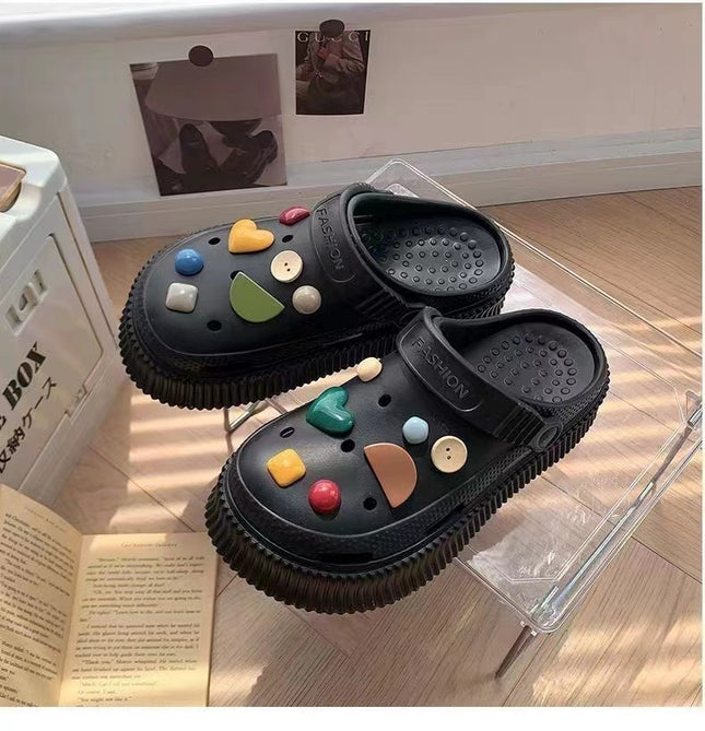 Soft-soled Cave Shoes Women's Middle Pad Removable Outer Wear All-match Non-slip Fashionable Sandals Inner Height-increasing Harajuku-style Sandals