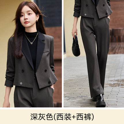 Cross-border variety of gold velvet suit suit women's professional coat top work clothes autumn and winter casual short small suit