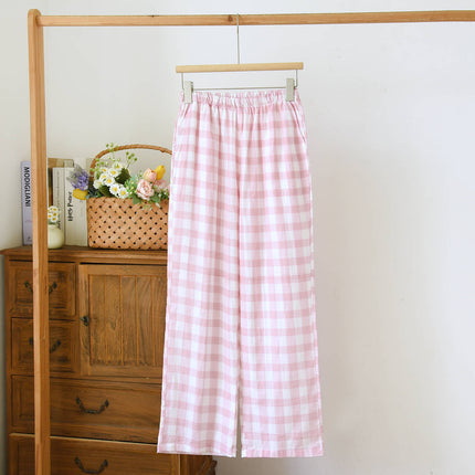 Pure Cotton Gauze Pajamas Spring and Summer Cotton Printed Casual Loose Large Size Women's Pants Can Be Worn Outside Home Pants