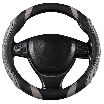 Cross-border stitching car steering wheel cover four seasons universal nail yarn film leather handle cover concave-convex massage car handle cover
