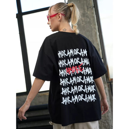 2025 New Summer Style 100% Cotton Short-Sleeved T-Shirt, Lazy Style, Fun and Trendyy Letter Print, Handsome Top Trend