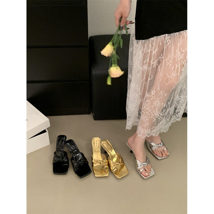 2025 European and American Summer New Fashion Open-Toe Slip-On Stiletto Heel Sandals