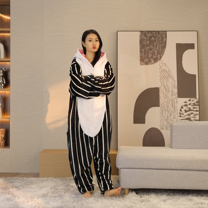 Cartoon New Adult Flannel One-Piece Pajamas for Men and Women Autumn and Winter Home Clothes Toilet Version
