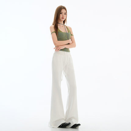 American Style Summer New Lazy Style All-match Tight Waist Slim-fit Slim-fit Loose Mop Pants Casual Micro-horn Sweat Pants for Women