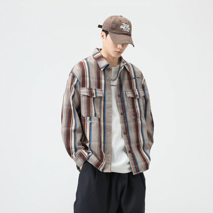 Autumn 2024 New Japanese Casual Shirt Jacket Men's Loose plus size All-match Top Shirt Trend for Youth