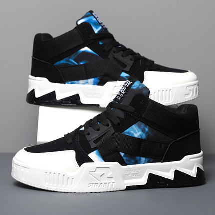 2026 Spring Fashion Camouflage High-Top Lace-Up Sneakers for Men, Trendy Casual Shoes for Students, Street Dance Sneakers for Men