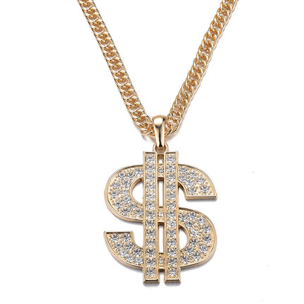 Europe and the United States explosions temperament personality dollar zircon pendant tide cool ins Wind high quality net red pendant a generation of hair