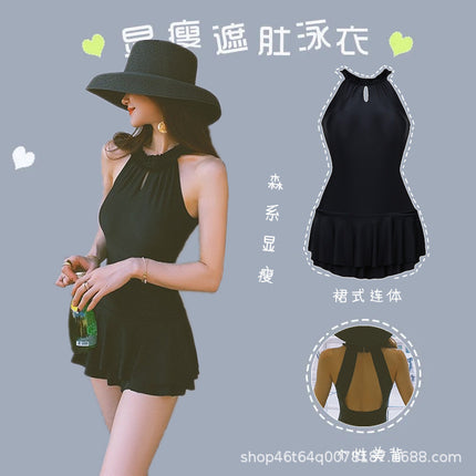 One-Piece Swimsuit for Women 2026 New Style Sexy Backless Slimming Tummy-Covering Korean Ins Pure Desire Internet Celebrity Style Hot Spring Bathing