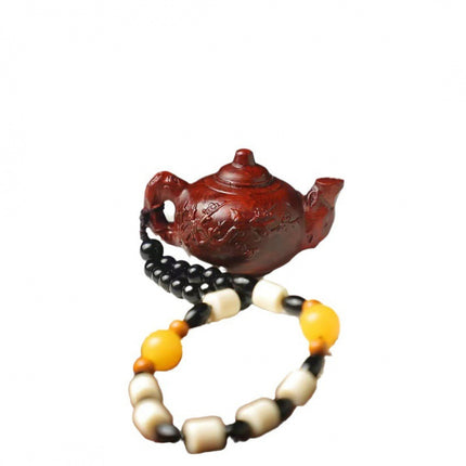Lobular red sandalwood wood carving handle piece fortune pendant brave play piece text wealth pendant wood text play crafts