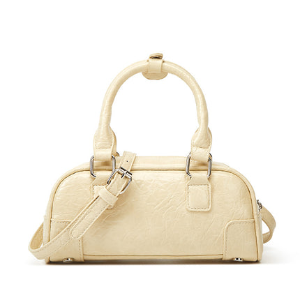 Retro Niche Texture Boston Handbag Women's Bag Korean Style Simple Pillow Bag Versatile Commuter Shoulder Crossbody Bag