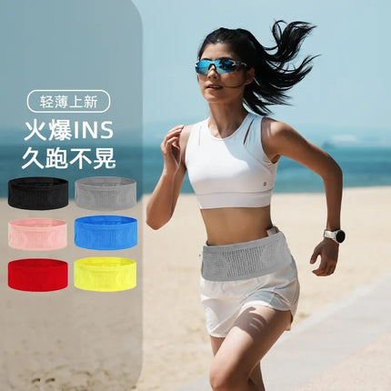 Running Waist Bag High Elastic Mobile Phone Bag Multi-Functional Morning Running Outdoor Sports Fitness Men's and Women's Construction Site Marathon Belt