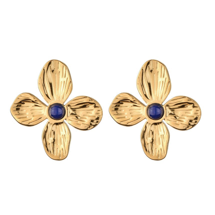 European and American retro style niche exquisite high-grade stainless steel earrings bud design petal does not fade earrings women