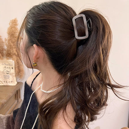 New popular acetate metal hair clip women's large hairpin hair volume large hair grip headdress light luxury high-end design hair accessories
